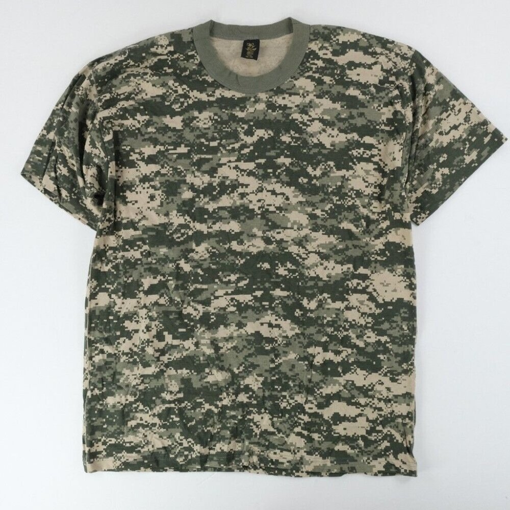 Vtg Tee Swing Digi Camouflage T-Shirt Military Green Single Stitch Soft Camo 2XL